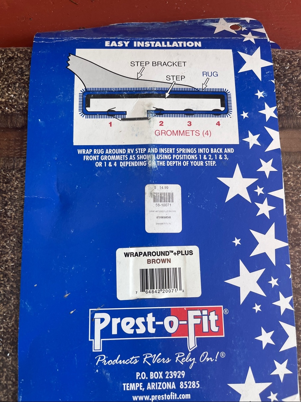 Blue RV Step Rug - Wraparound Plus - Picture 3 of 4